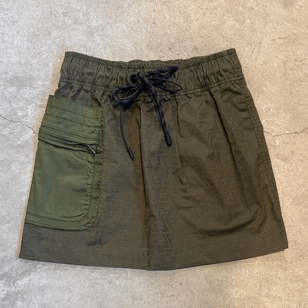 Fendi Olive Green logo print cargo Skirt